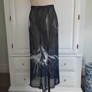 Francesca's Boho Chic Sheer High Waisted Long Skirt, Size Small